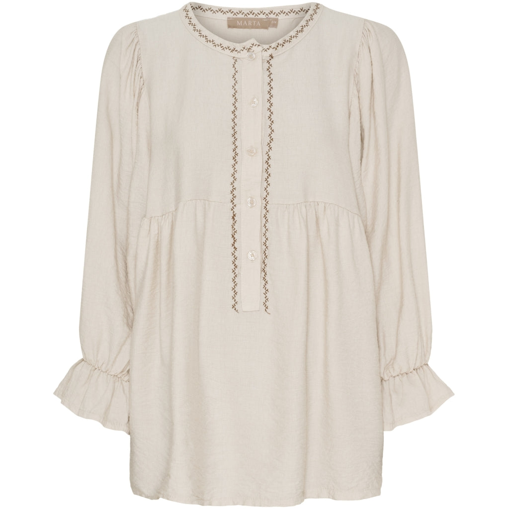 MARTA DU CHATEAU Marta du Chateau dame bluse MdcPoppy 7473 Shirt Sabbia102