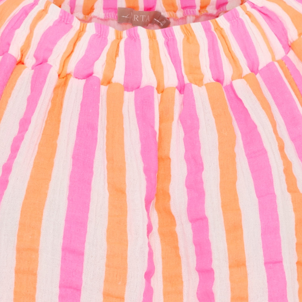 MARTA DU CHATEAU Marta du Chateau dame bluse MdcPutte 7316 Shirt Orange/Fuxia Stripe