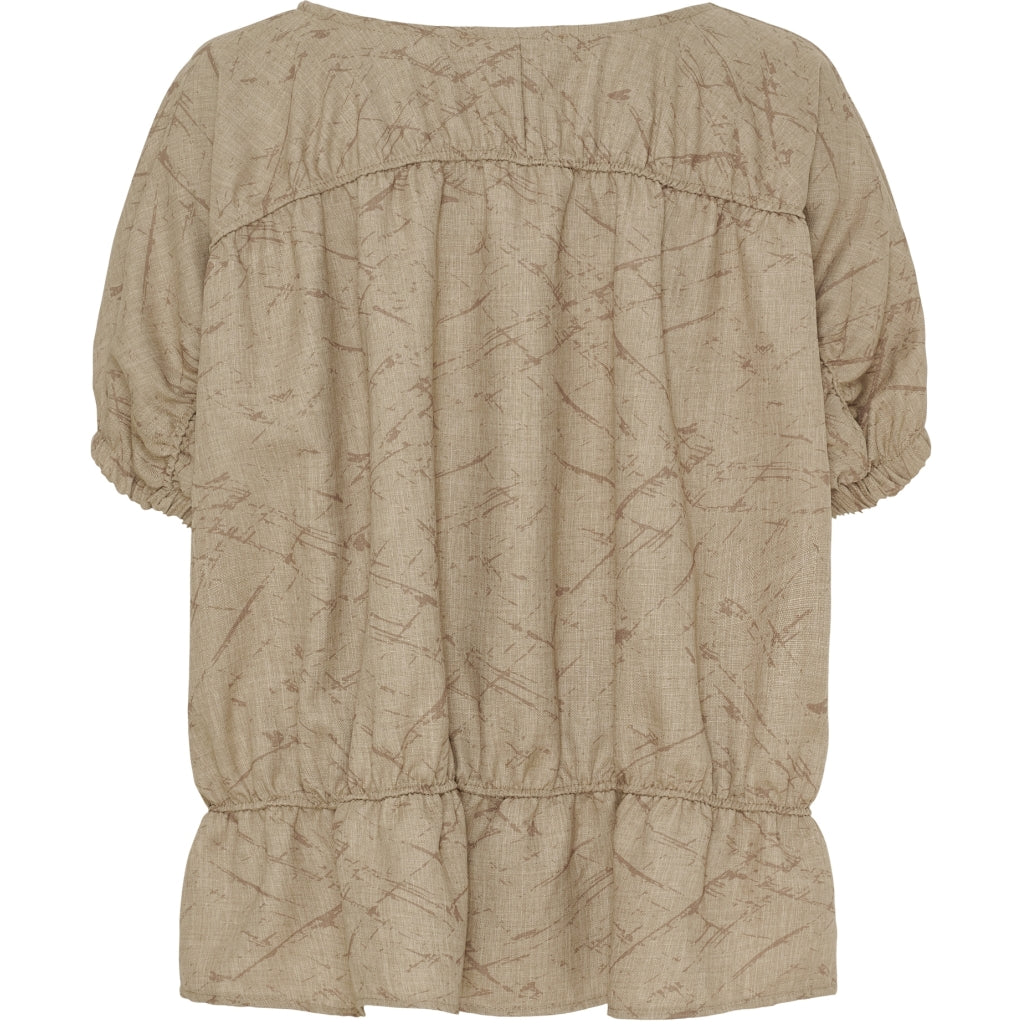 MARTA DU CHATEAU Marta du Chateau dame bluse MdcSaffron 258685 Blouse Camel Print