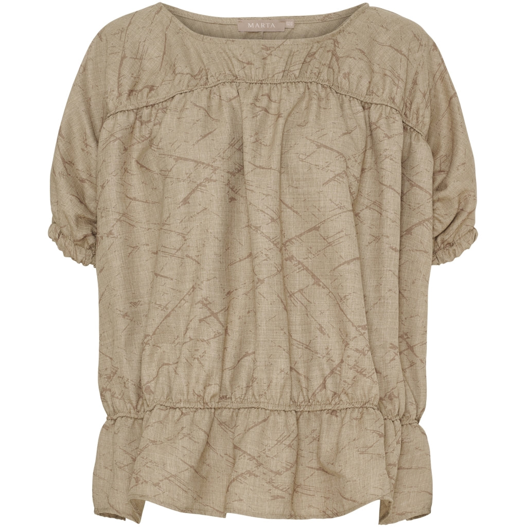 MARTA DU CHATEAU Marta du Chateau dame bluse MdcSaffron 258685 Blouse Camel Print