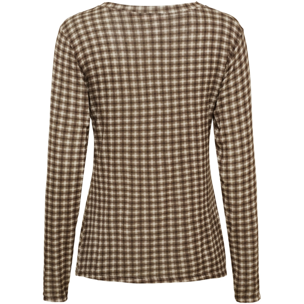 MARTA DU CHATEAU Marta du Chateau dame bluse top MdcElissa 7914 Top Brown check