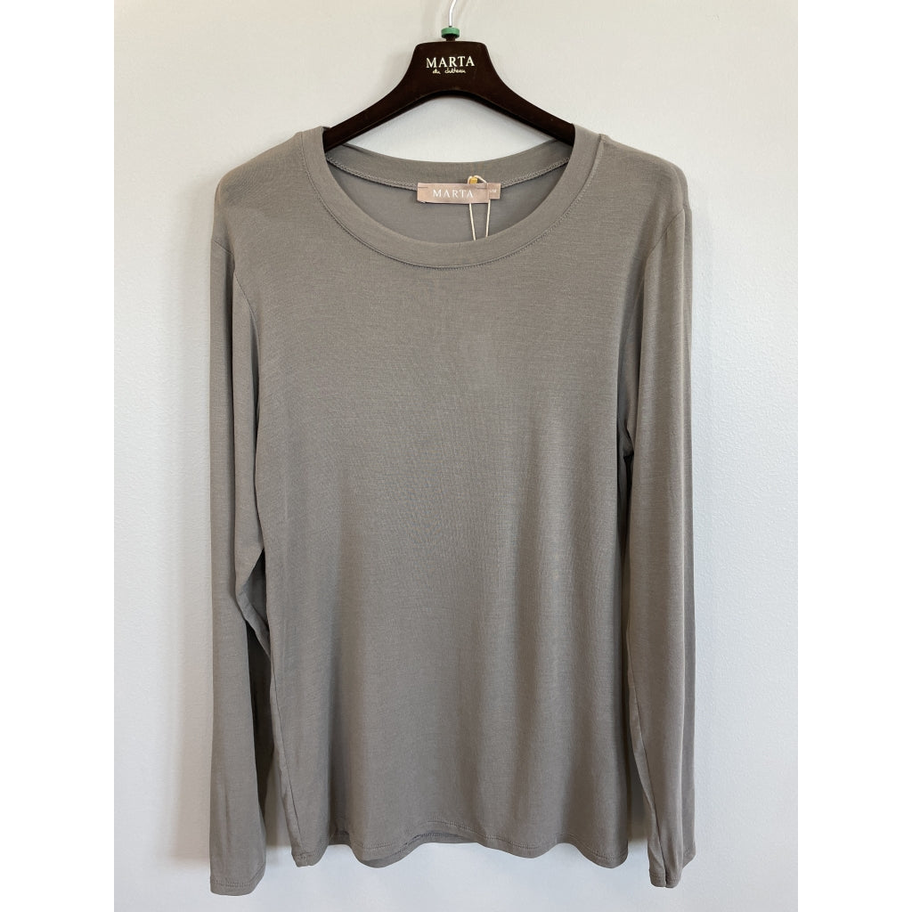 MARTA DU CHATEAU Marta du Chateau dame bluse top MdcElissa solid 7914 Top Fango