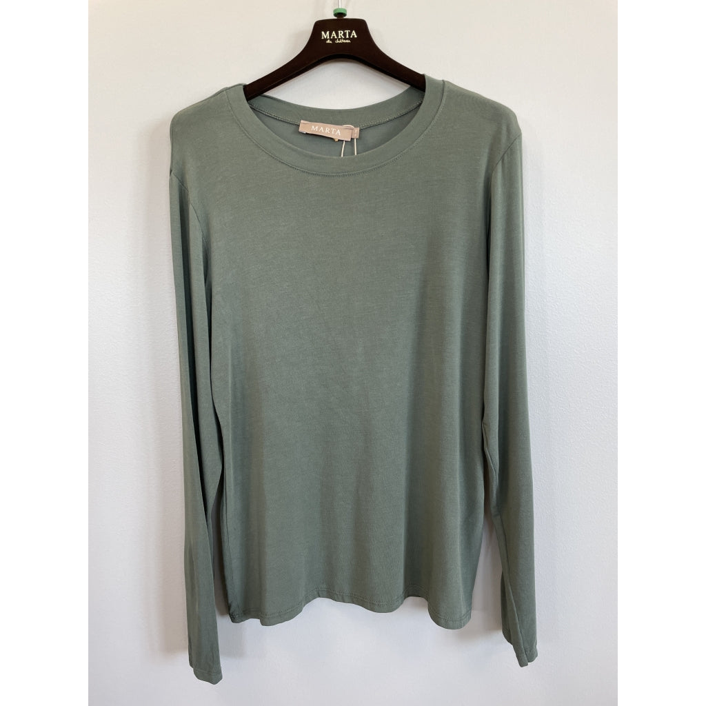 MARTA DU CHATEAU Marta du Chateau dame bluse top MdcElissa solid 7914 Top Military