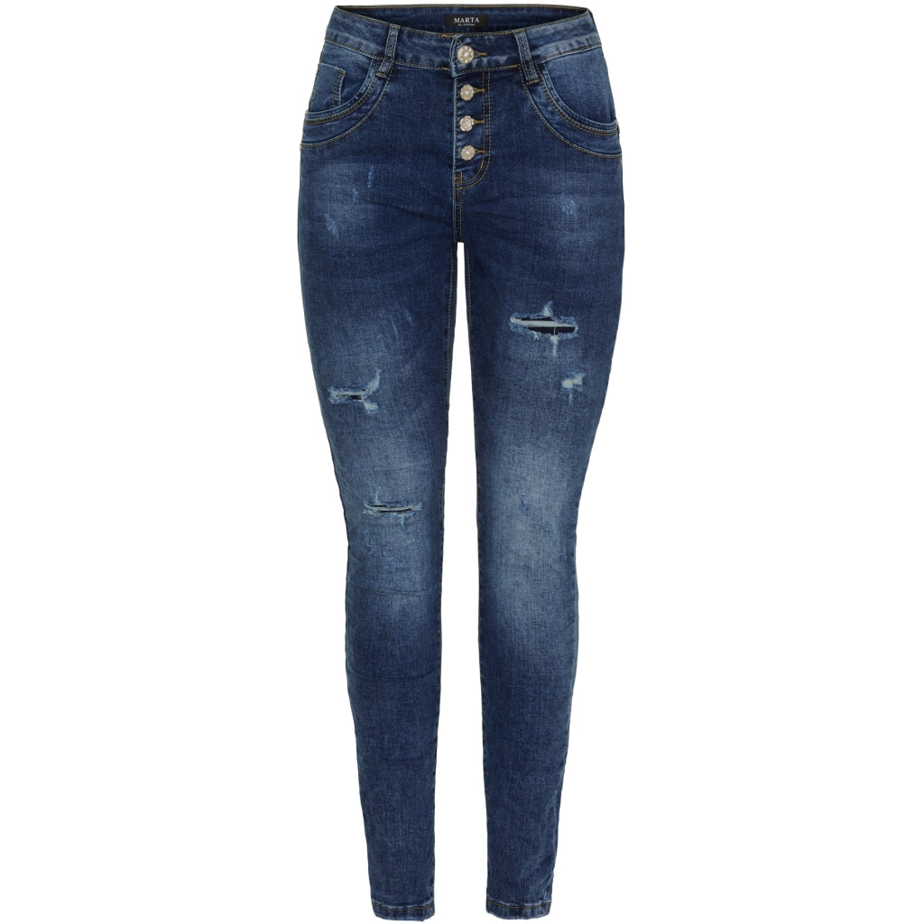 MARTA DU CHATEAU Marta du Chateau dame bukser MdcAmalia Mdc175-26166 Jeans Dark Blue Denim