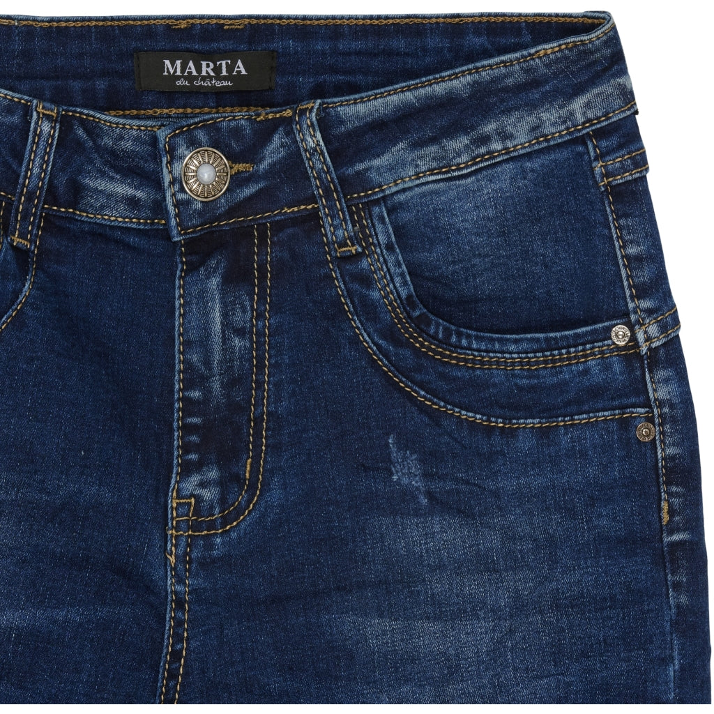 MARTA DU CHATEAU Marta du Chateau dame bukser MdcAzmina Mdc178-26165 Jeans Dark Blue Denim