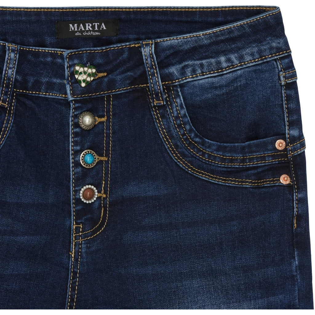 MARTA DU CHATEAU Marta du Chateau dame bukser MdcCarina Mdc180-2586 Jeans Dark Blue Denim