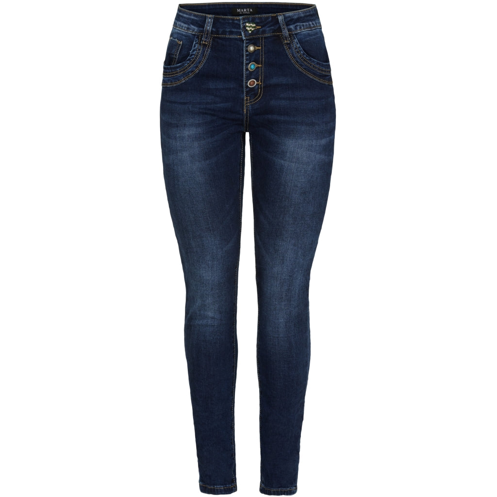 MARTA DU CHATEAU Marta du Chateau dame bukser MdcCarina Mdc180-2586 Jeans Dark Blue Denim