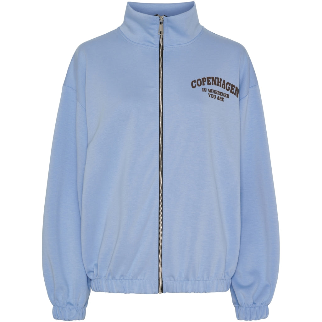 MARTA DU CHATEAU Marta du Chateau dame cardigan MdcNete 22669 Cardigan Sky Blue/Brown