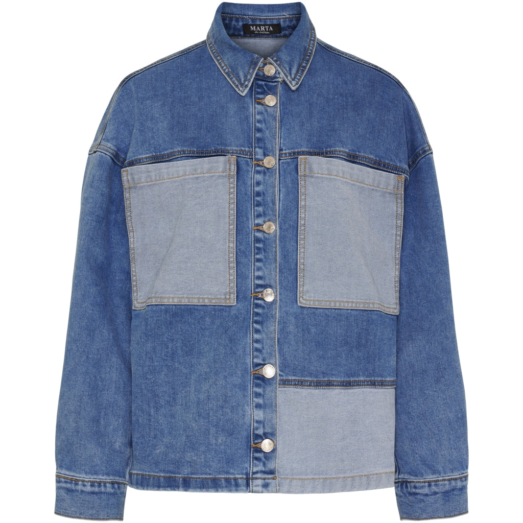 MARTA DU CHATEAU Marta du Chateau dame jakke MdcMilja MDC238-V9079A Shirt Blue Denim
