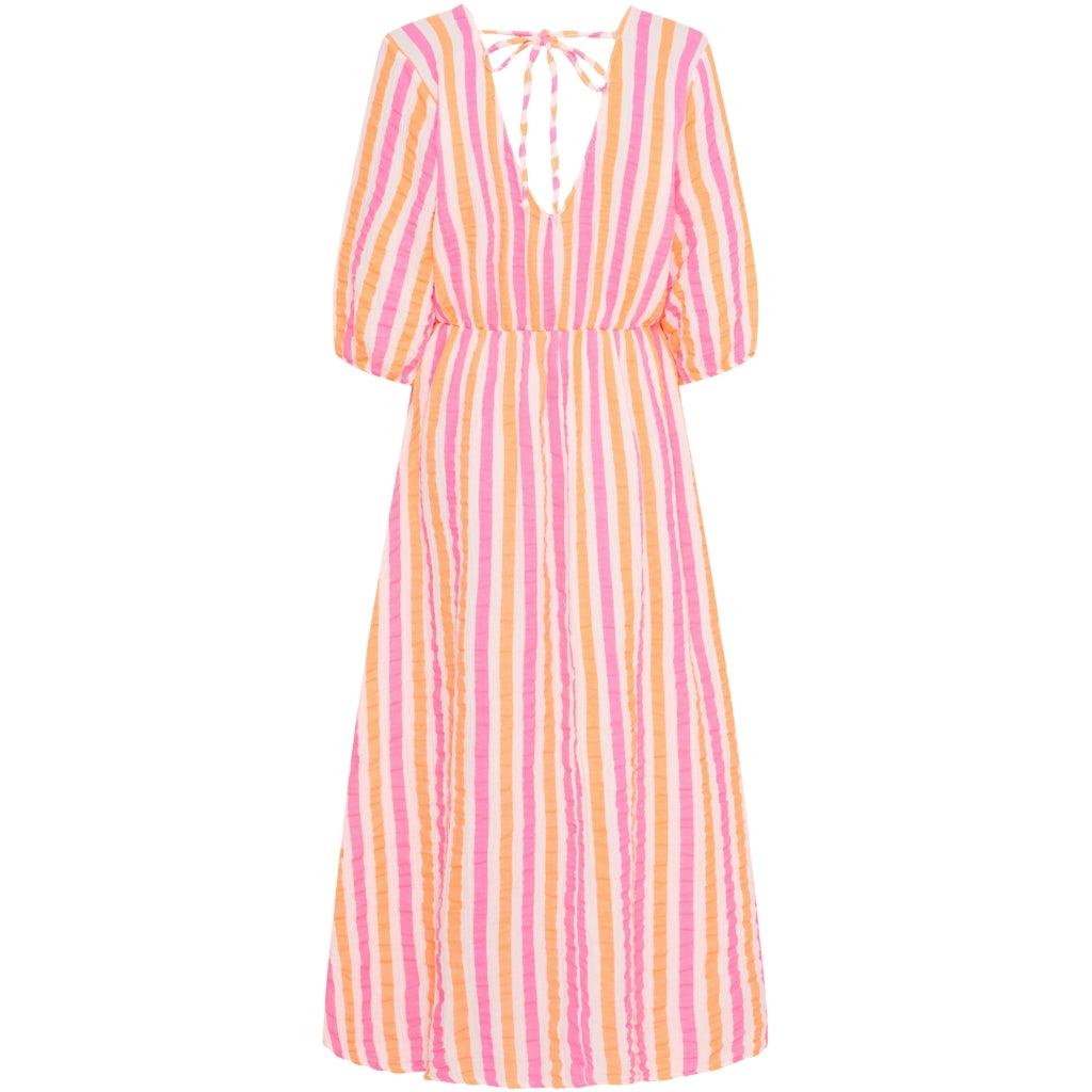 MARTA DU CHATEAU Marta du Chateau dame kjole MdcAndrea 7315 Dress Stripe Fuxia/Orange