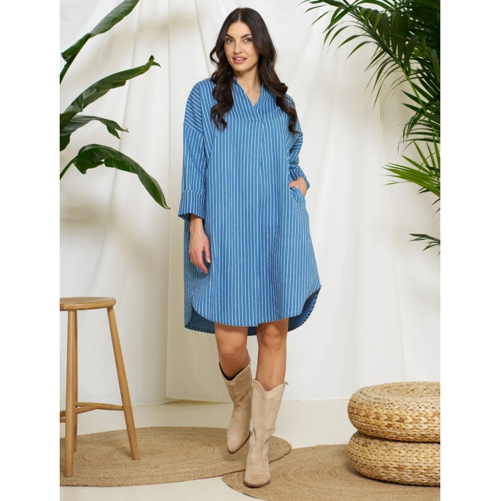 MARTA DU CHATEAU Marta du Chateau dame kjole MdcEglantine 259003 Dress Medium Blue