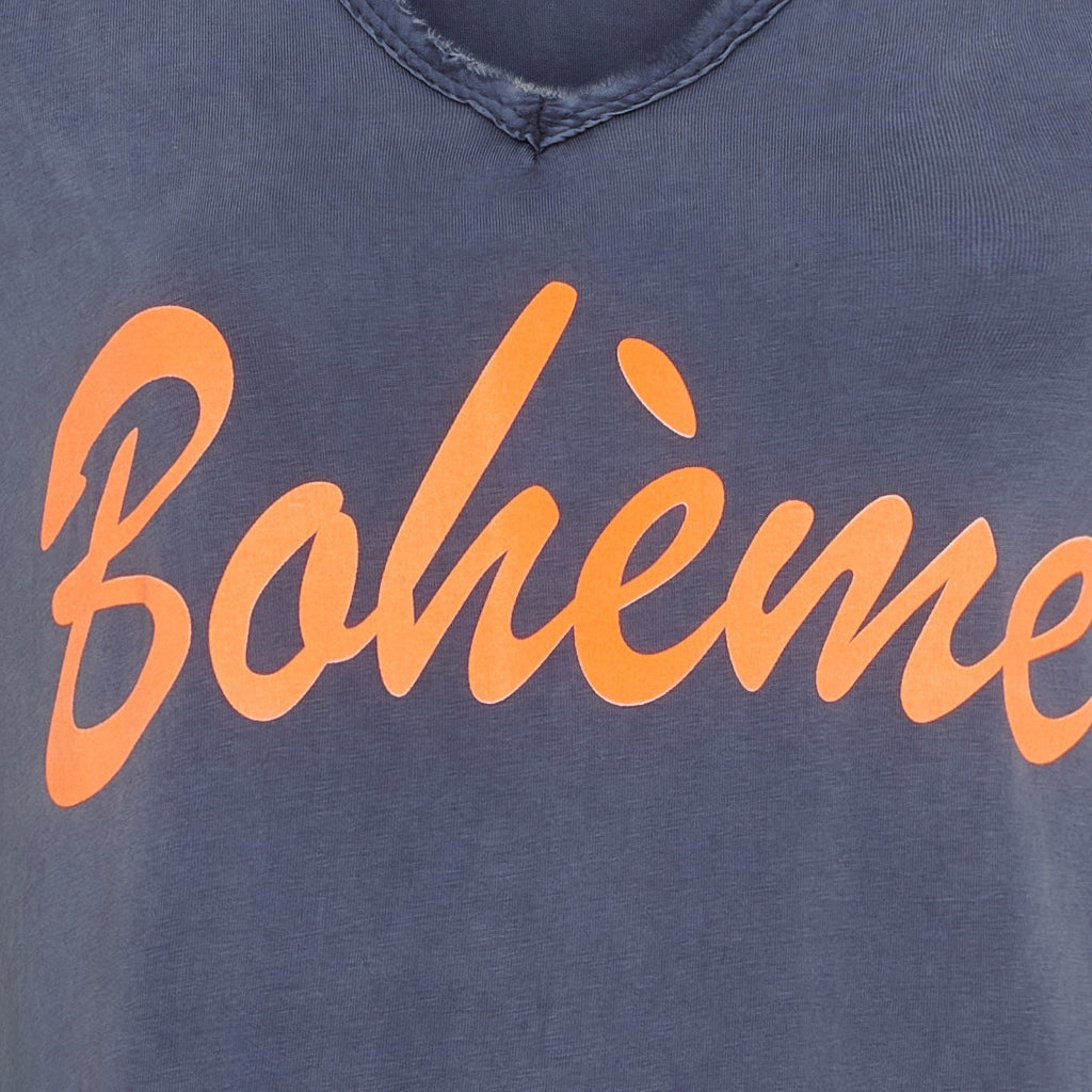 MARTA DU CHATEAU Marta du Chateau dame kjole MdcRosalia 22625 Dress Dark Blue/Arancio Fluo