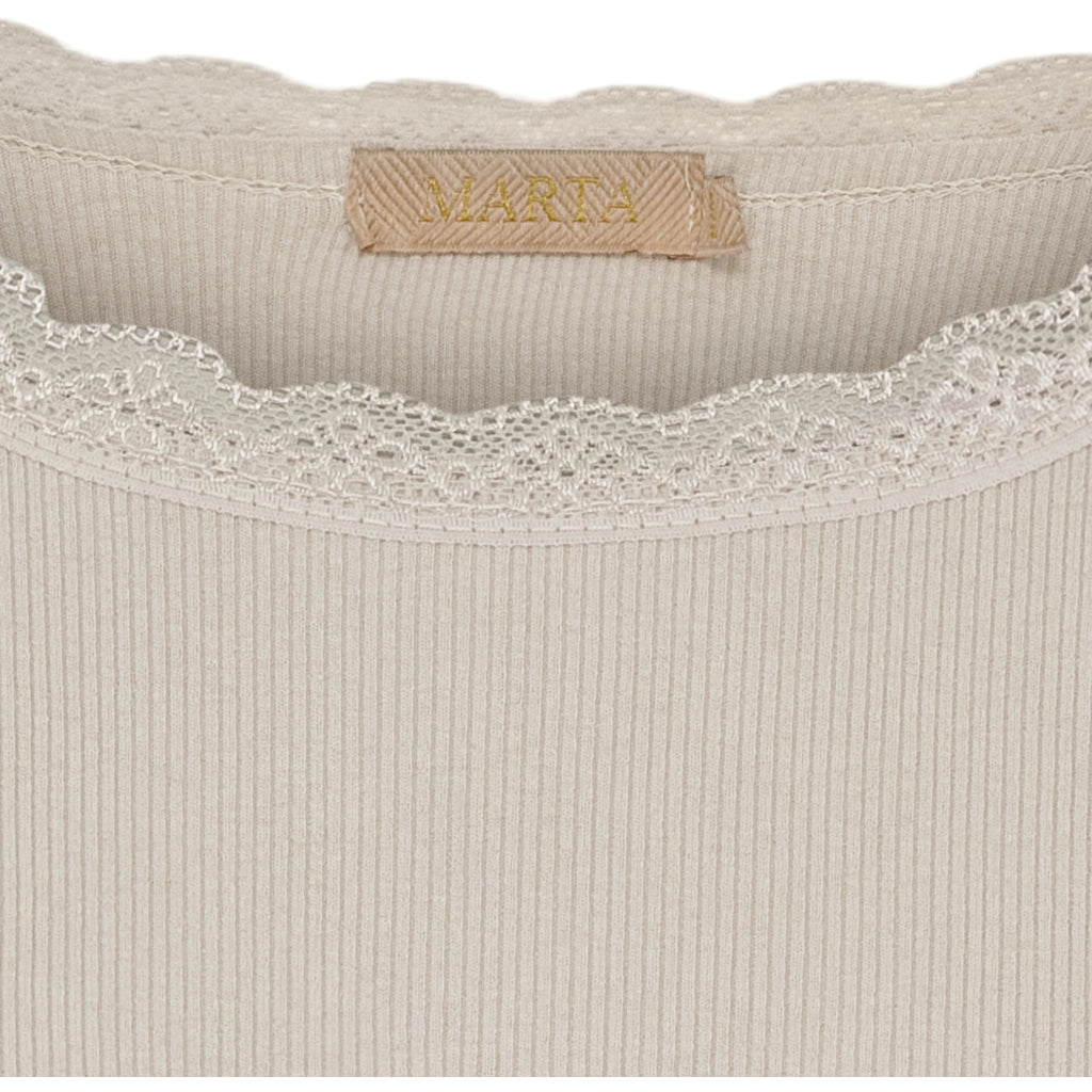 MARTA DU CHATEAU Marta du Chateau dame langærmet T-Shirt MdcBelinda 24160 LS Tee Beige