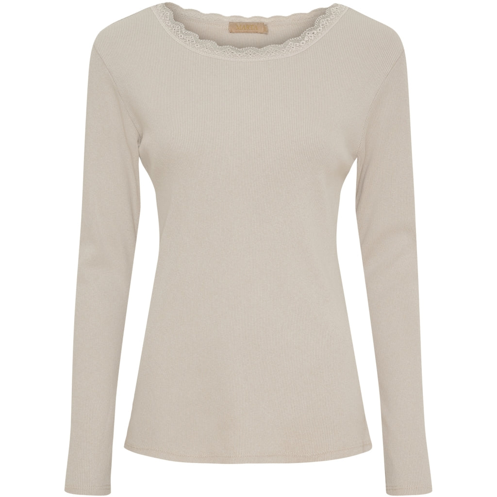 MARTA DU CHATEAU Marta du Chateau dame langærmet T-Shirt MdcBelinda 24160 LS Tee Beige