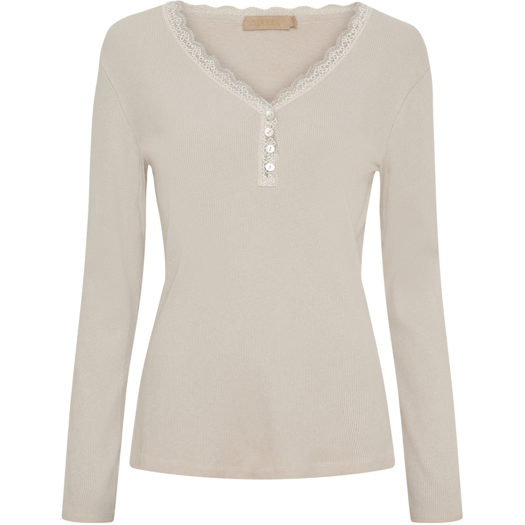 MARTA DU CHATEAU Marta du Chateau dame langærmet T-Shirt MdcCalista 2500 LS Tee Beige
