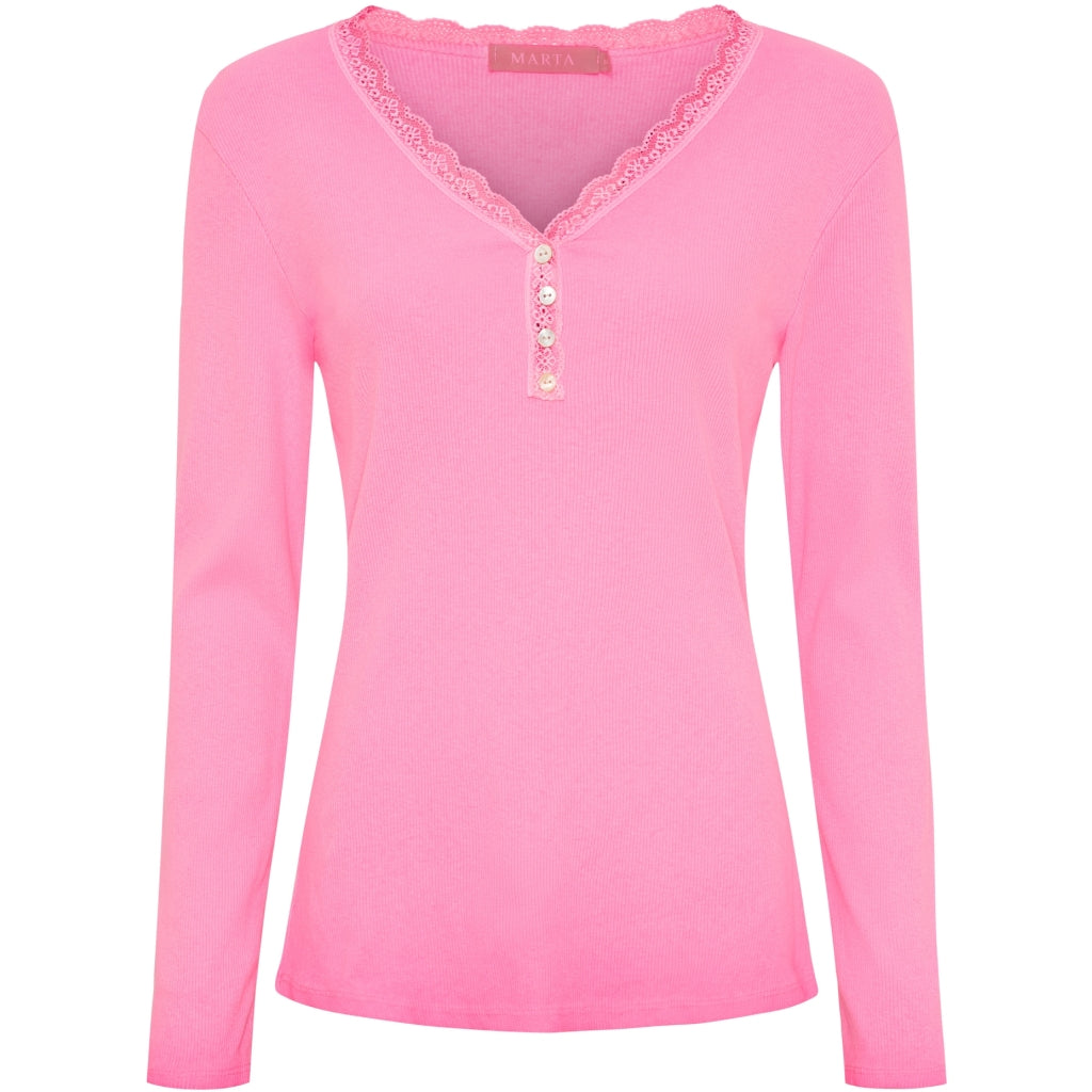 MARTA DU CHATEAU Marta du Chateau dame langærmet T-Shirt MdcCalista 2500 LS Tee Fuxia Neo