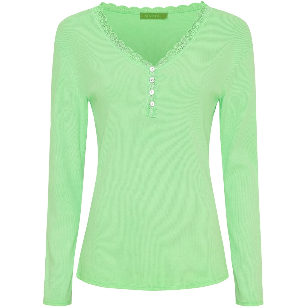 MARTA DU CHATEAU Marta du Chateau dame langærmet T-Shirt MdcCalista 2500 LS Tee Green Neo