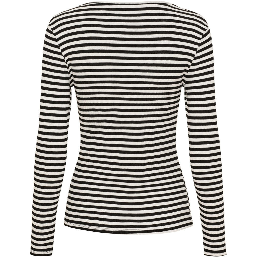 MARTA DU CHATEAU Marta du Chateau dame langærmet T-Shirt MdcJosiane 49066 LS Tee Black/Greggio