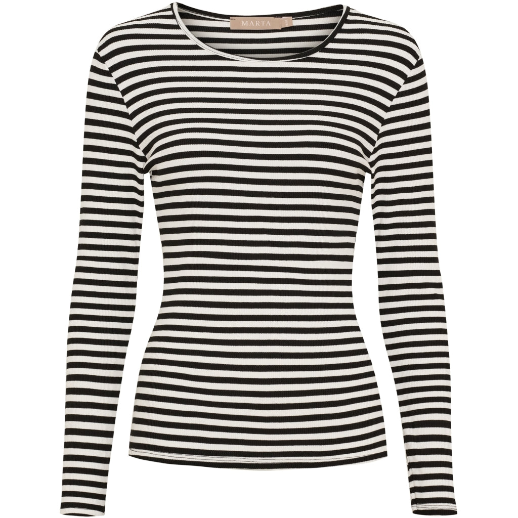 MARTA DU CHATEAU Marta du Chateau dame langærmet T-Shirt MdcJosiane 49066 LS Tee Black/Greggio
