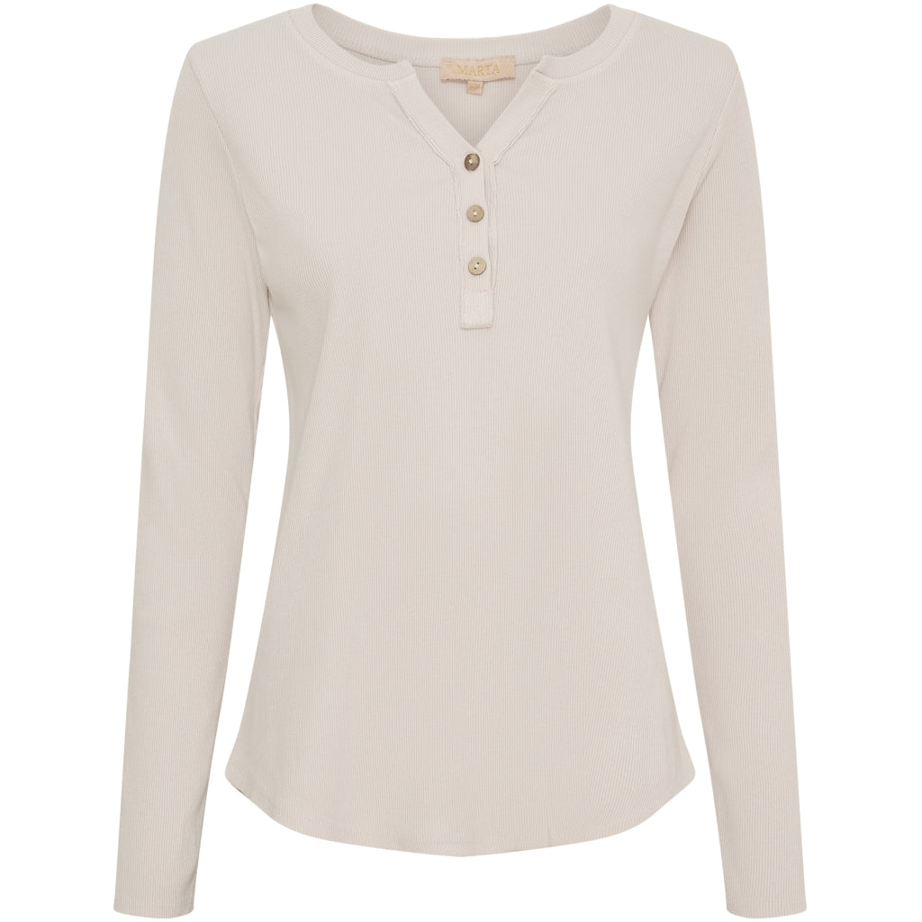 MARTA DU CHATEAU Marta du Chateau dame langærmet T-Shirt MdcMagali 2553 LS Tee Beige