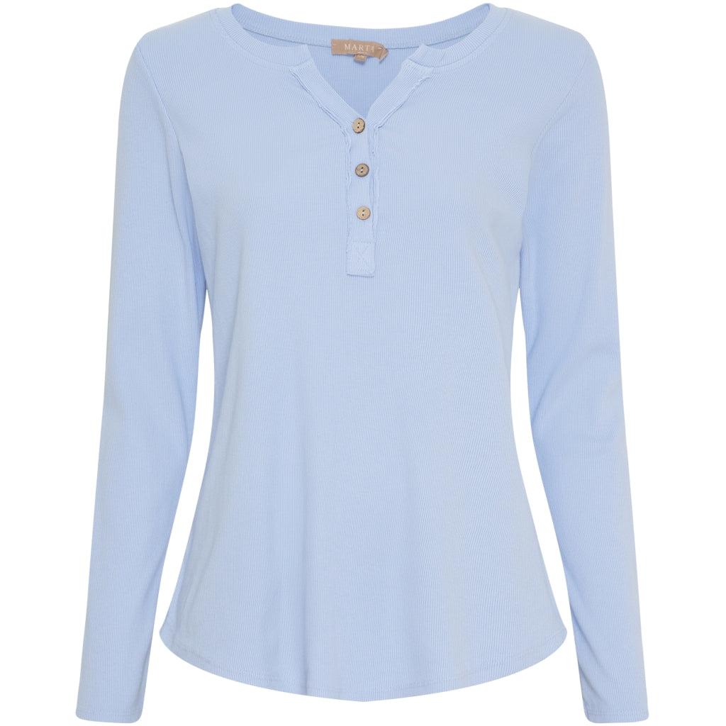 MARTA DU CHATEAU Marta du Chateau dame langærmet T-Shirt MdcMagali 2553 LS Tee Sky Blue