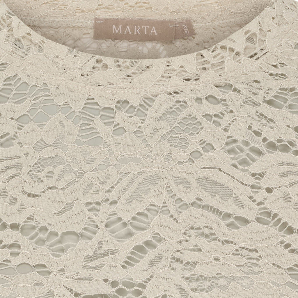 MARTA DU CHATEAU Marta du Chateau dame langærmet blonde t-shirt LS Tee Beige