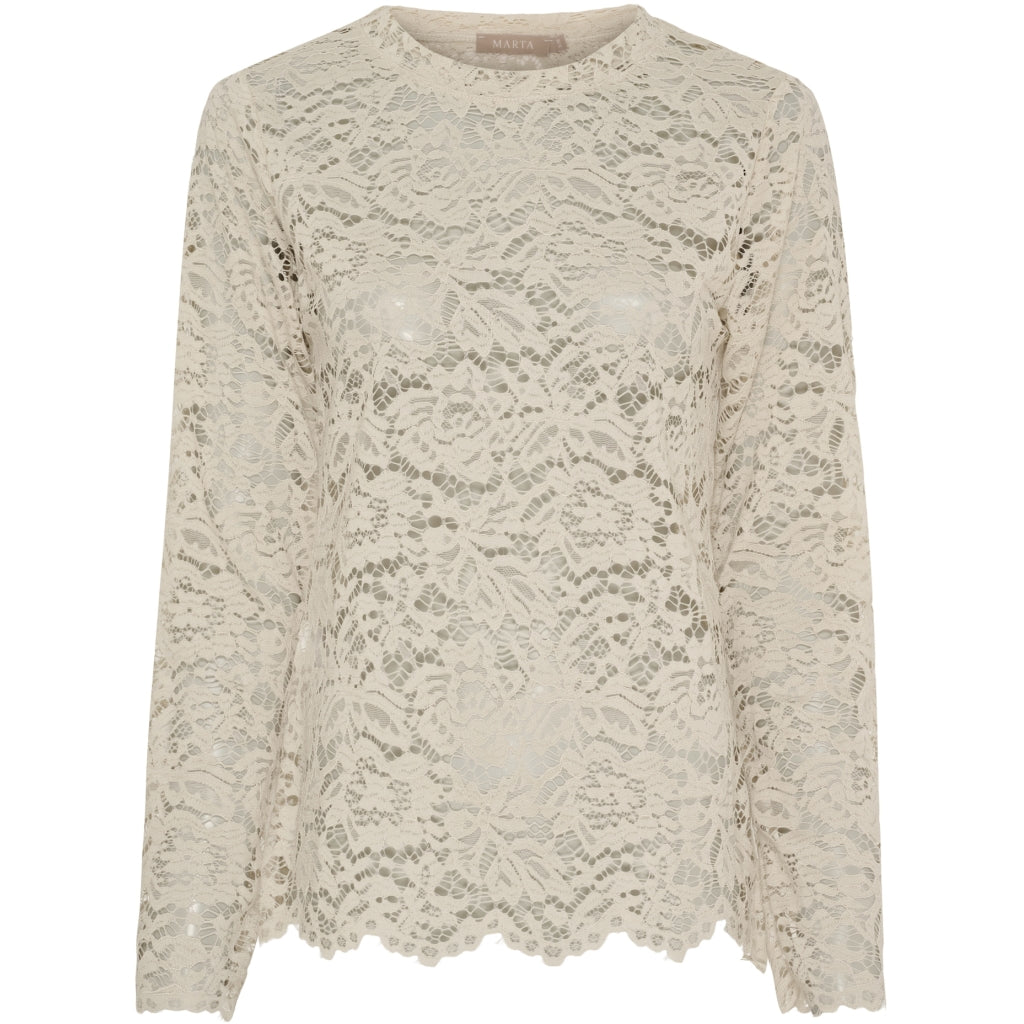 MARTA DU CHATEAU Marta du Chateau dame langærmet blonde t-shirt LS Tee Beige