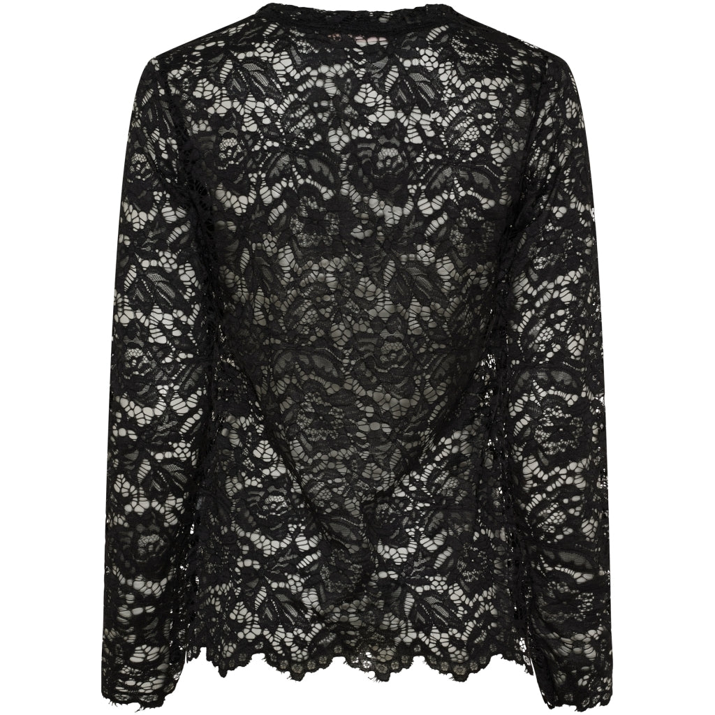 MARTA DU CHATEAU Marta du Chateau dame langærmet blonde t-shirt LS Tee Black