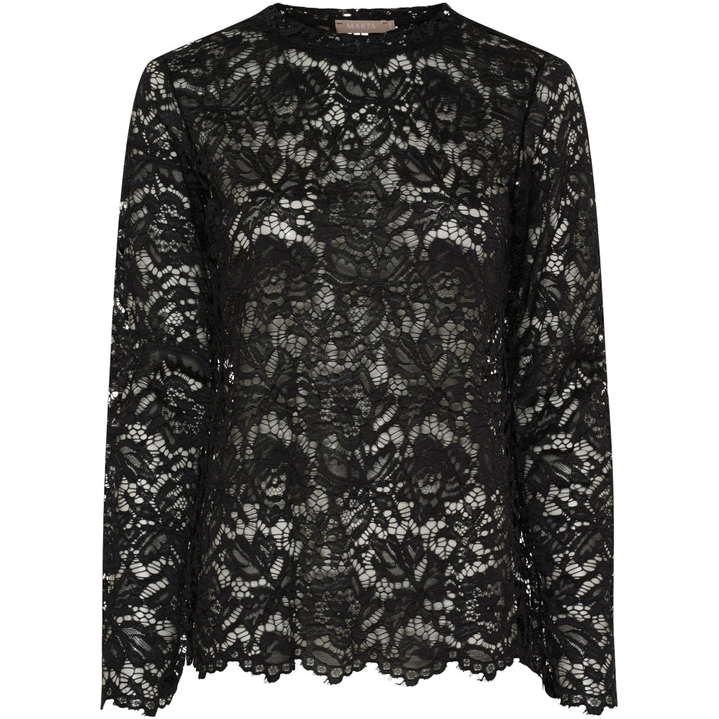 MARTA DU CHATEAU Marta du Chateau dame langærmet blonde t-shirt LS Tee Black