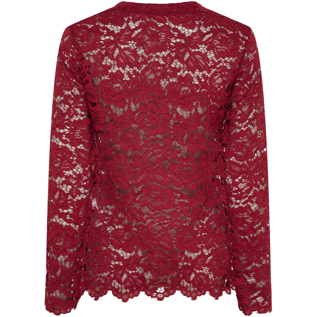 MARTA DU CHATEAU Marta du Chateau dame langærmet blonde t-shirt LS Tee Bordeaux