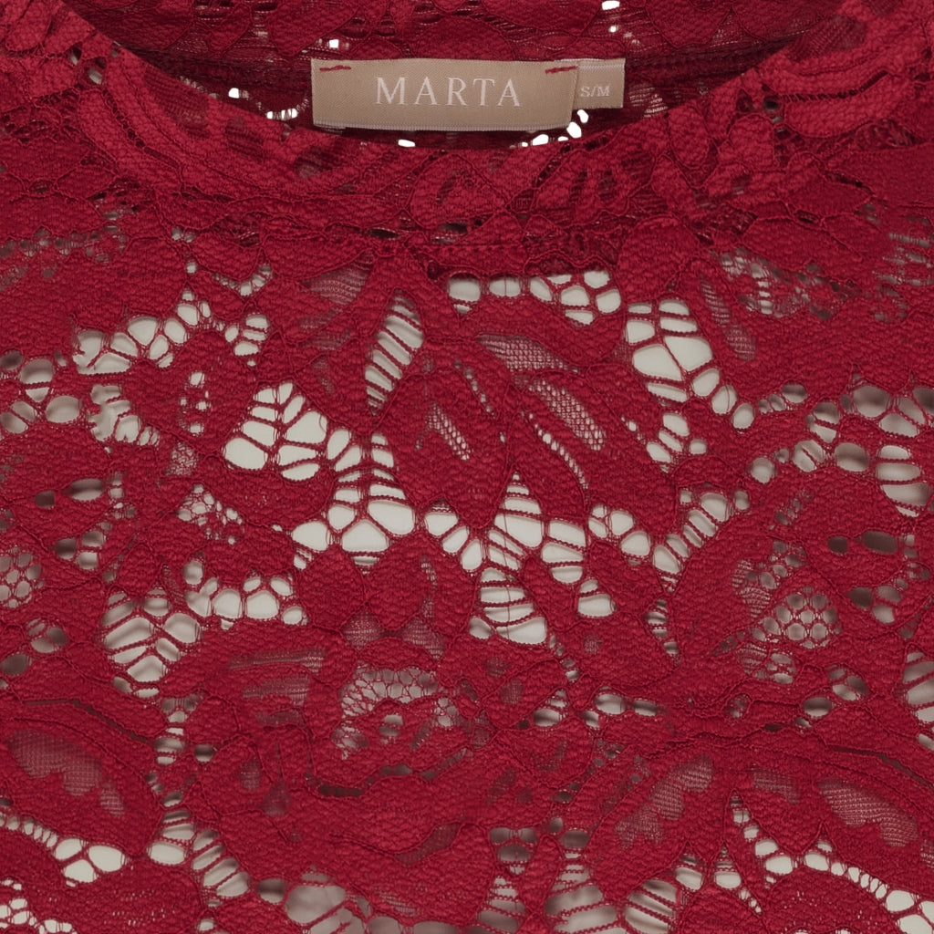 MARTA DU CHATEAU Marta du Chateau dame langærmet blonde t-shirt LS Tee Bordeaux
