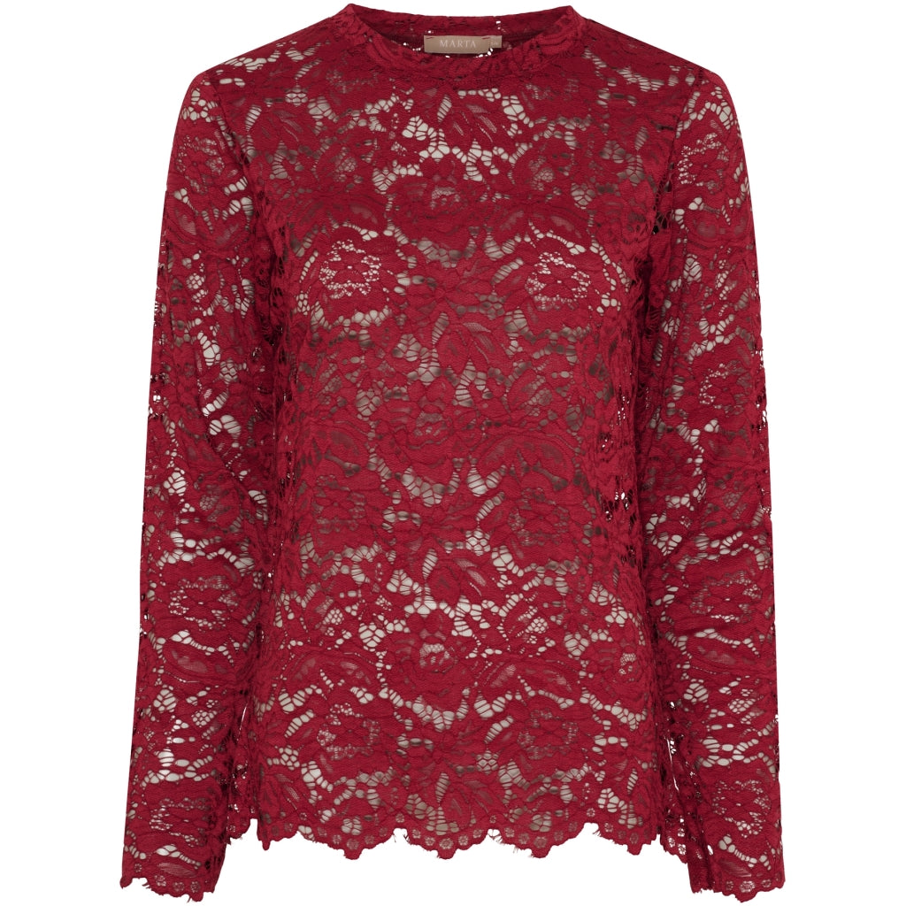 MARTA DU CHATEAU Marta du Chateau dame langærmet blonde t-shirt LS Tee Bordeaux