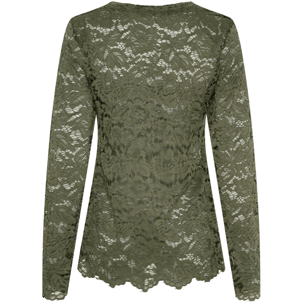 MARTA DU CHATEAU Marta du Chateau dame langærmet blonde t-shirt MdcMilley 7707 LS Tee Militairy