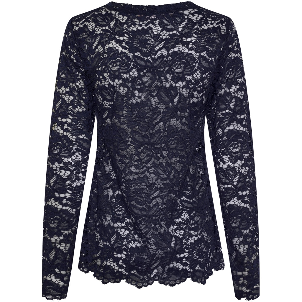 MARTA DU CHATEAU Marta du Chateau dame langærmet blonde t-shirt MdcMilley 7707 LS Tee Navy