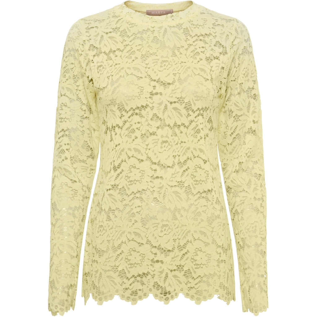 MARTA DU CHATEAU Marta du Chateau dame langærmet blonde t-shirt MdcMilley 7707 LS Tee Yellow