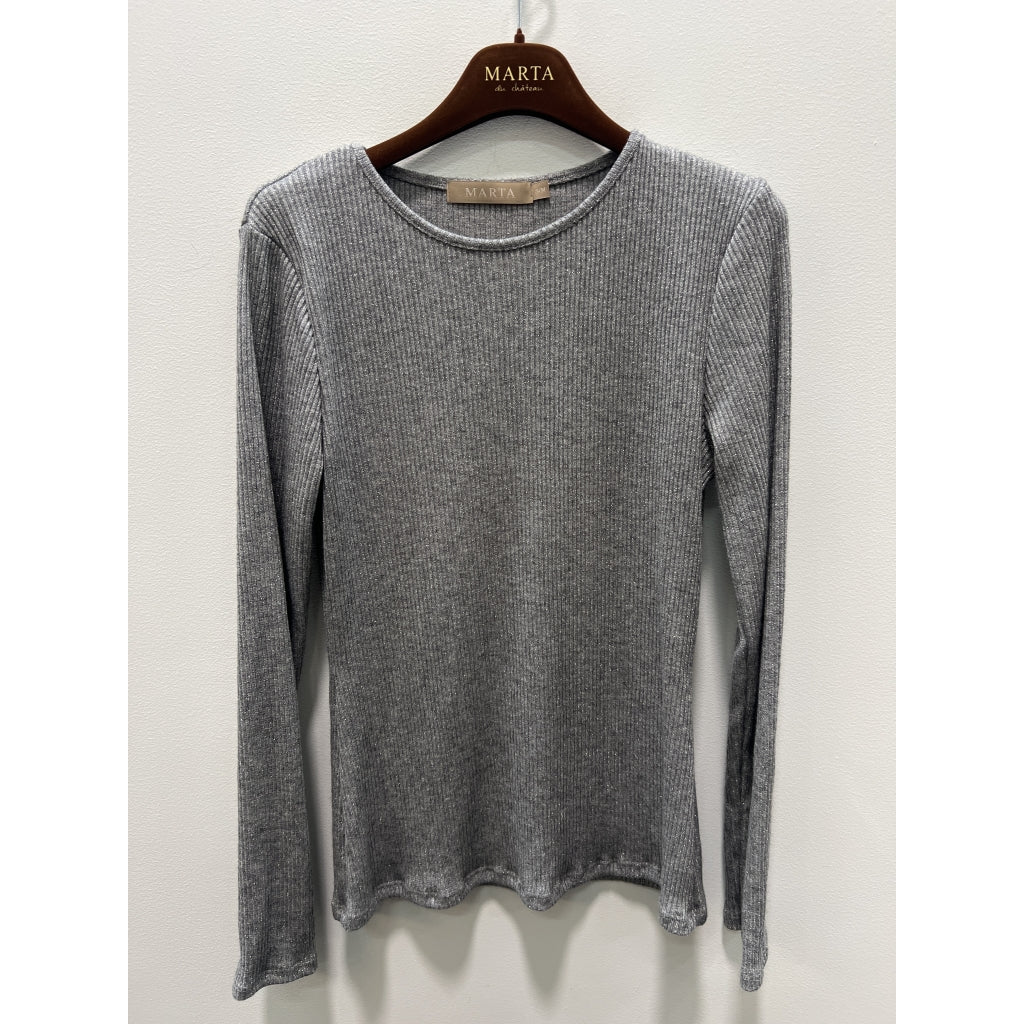 MARTA DU CHATEAU Marta du Chateau dame langærmet t-shirt 38915M LS Tee Grey