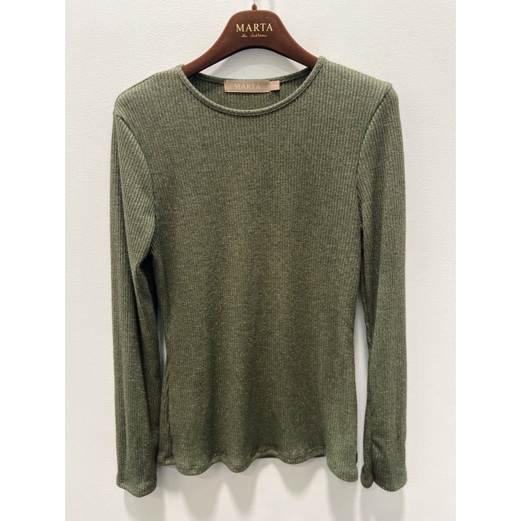 MARTA DU CHATEAU Marta du Chateau dame langærmet t-shirt 38915M LS Tee Oliven