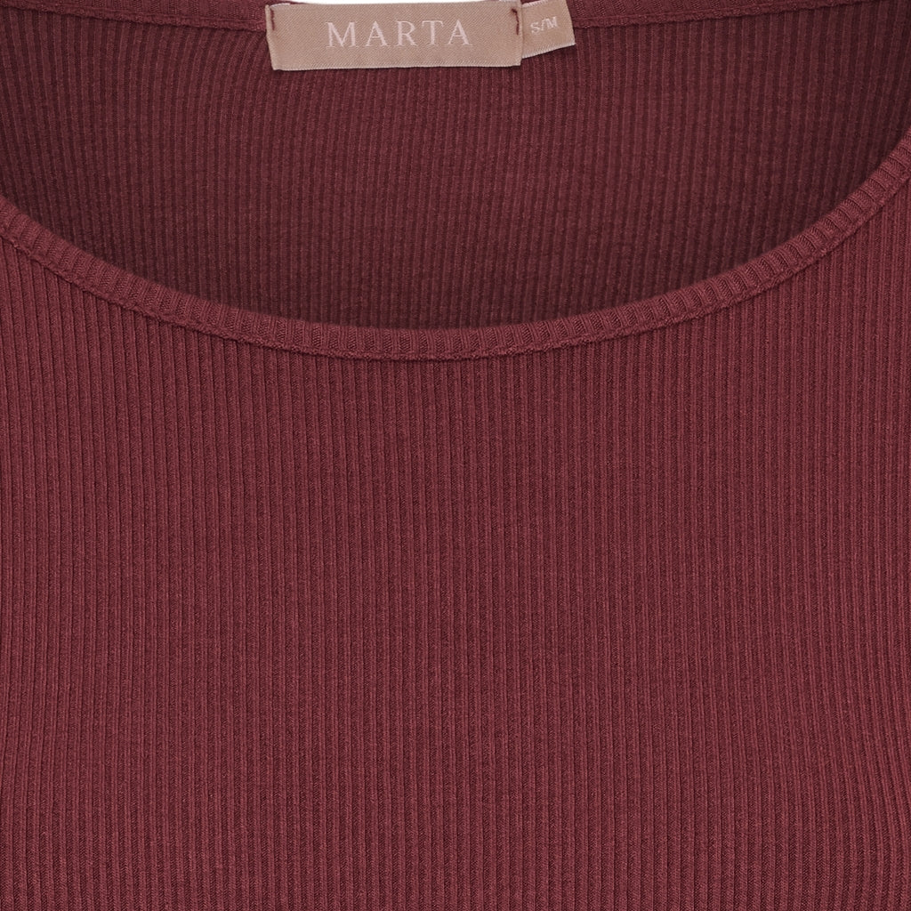 MARTA DU CHATEAU Marta du Chateau dame langærmet t-shirt MdcAster 4906 LS Tee Bordeaux