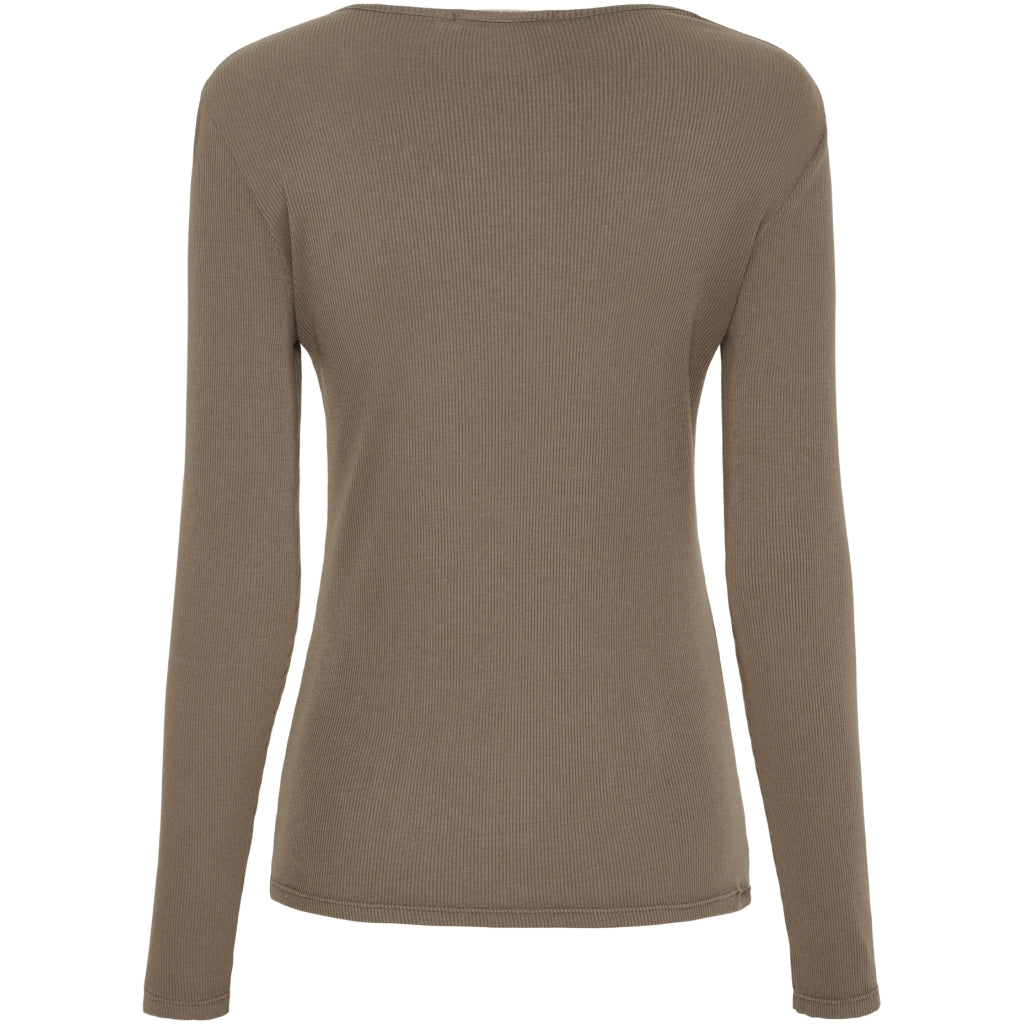 MARTA DU CHATEAU Marta du Chateau dame langærmet t-shirt MdcAster 4906 LS Tee Fango