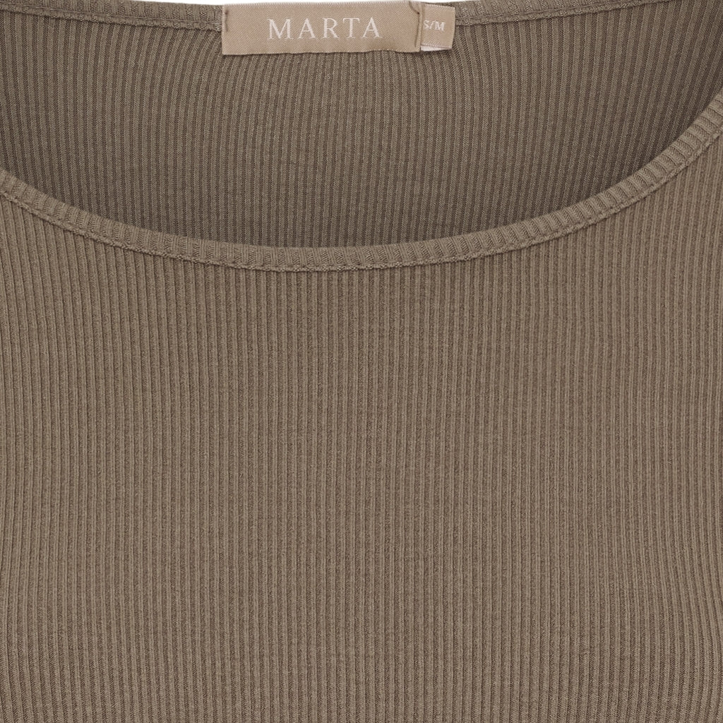 MARTA DU CHATEAU Marta du Chateau dame langærmet t-shirt MdcAster 4906 LS Tee Fango