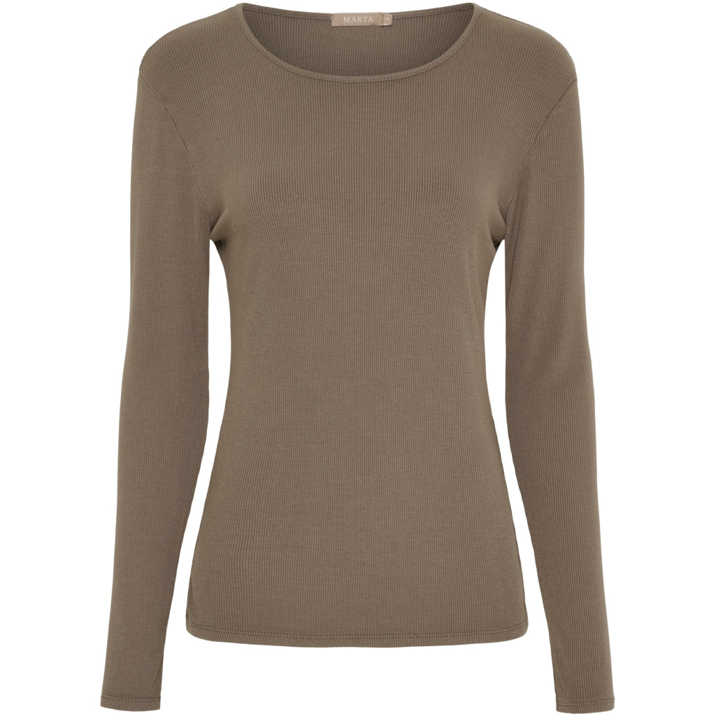 MARTA DU CHATEAU Marta du Chateau dame langærmet t-shirt MdcAster 4906 LS Tee Fango