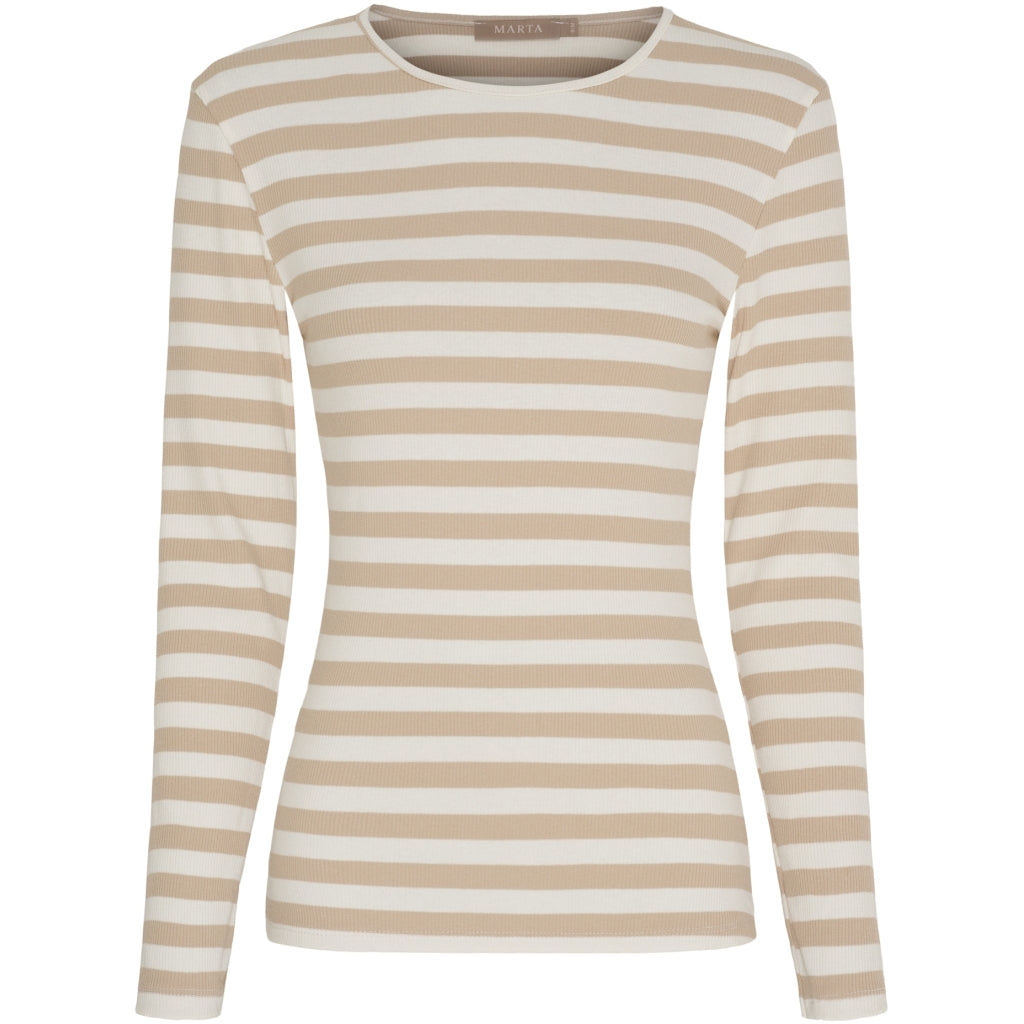 MARTA DU CHATEAU Marta du Chateau dame langærmet t-shirt MdcBegonia 7702 LS Tee Beige