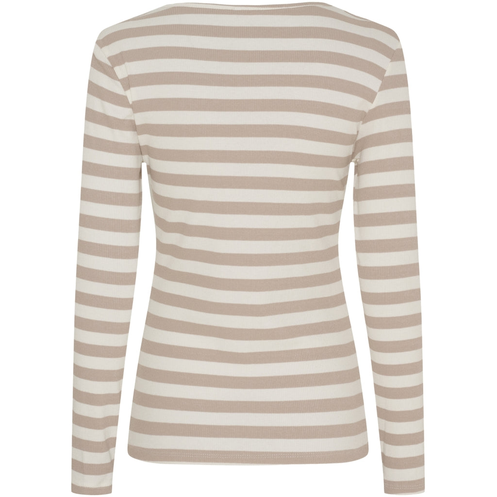 MARTA DU CHATEAU Marta du Chateau dame langærmet t-shirt MdcBegonia 7702 LS Tee Beige Melange