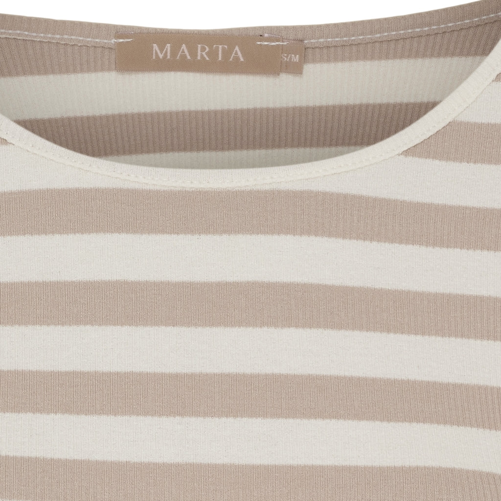 MARTA DU CHATEAU Marta du Chateau dame langærmet t-shirt MdcBegonia 7702 LS Tee Beige Melange