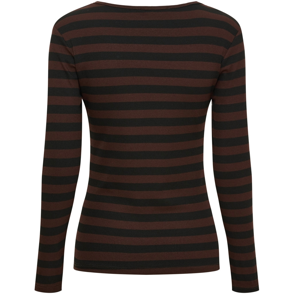 MARTA DU CHATEAU Marta du Chateau dame langærmet t-shirt MdcBegonia 7702 LS Tee Black/Moro