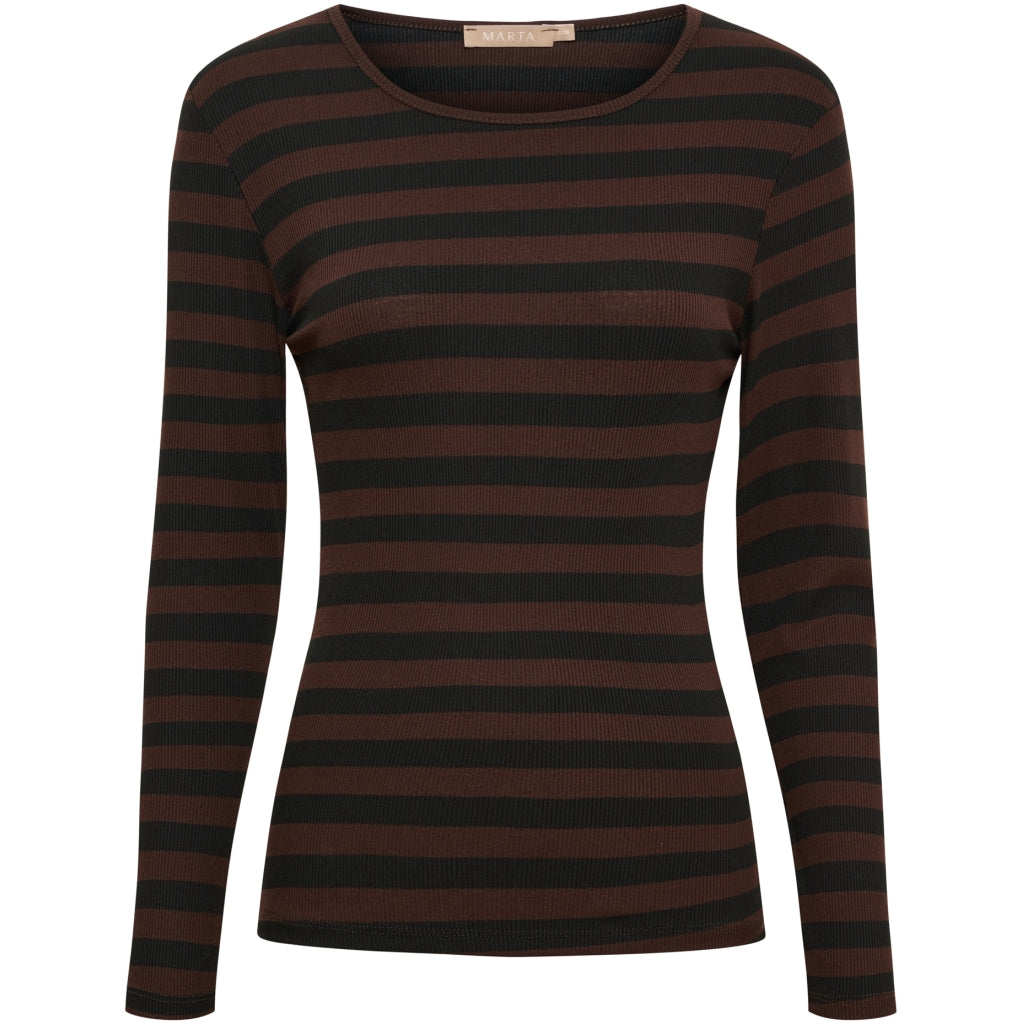 MARTA DU CHATEAU Marta du Chateau dame langærmet t-shirt MdcBegonia 7702 LS Tee Black/Moro
