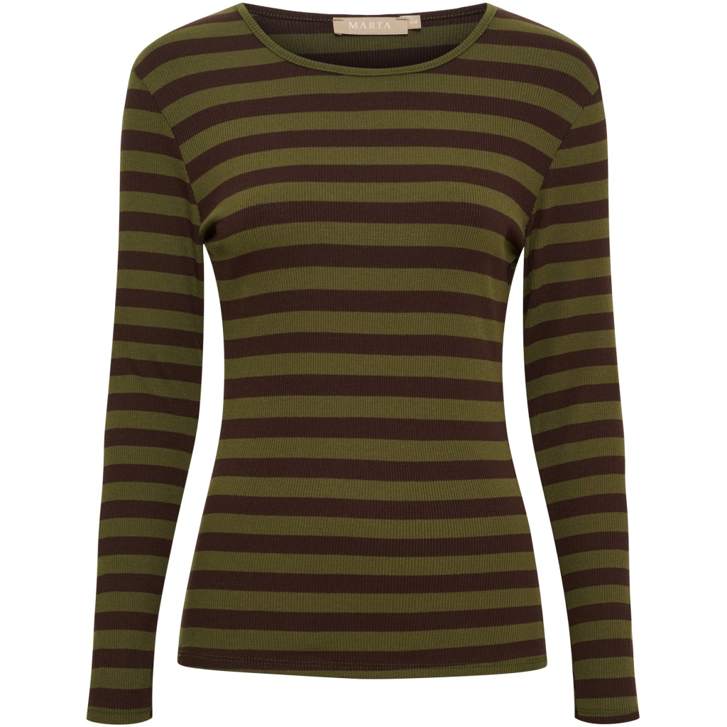 MARTA DU CHATEAU Marta du Chateau dame langærmet t-shirt MdcBegonia 7702 LS Tee Moro/Sottobosco