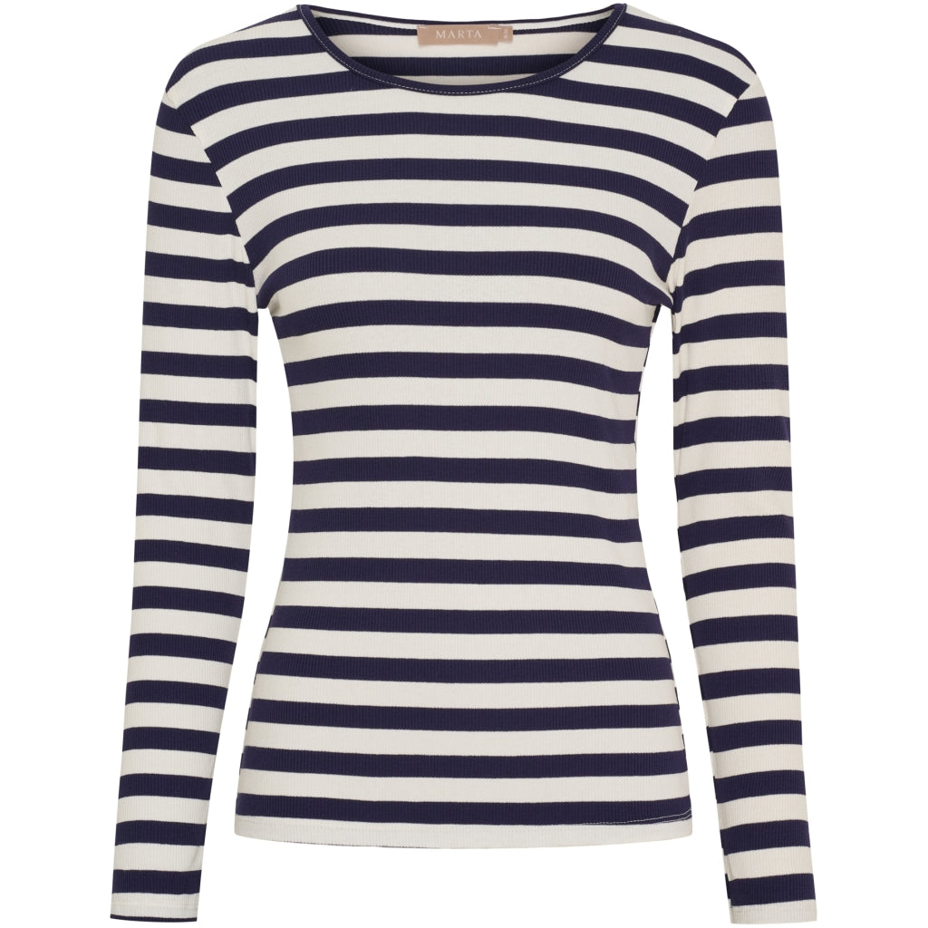 MARTA DU CHATEAU Marta du Chateau dame langærmet t-shirt MdcBegonia 7702 LS Tee Navy