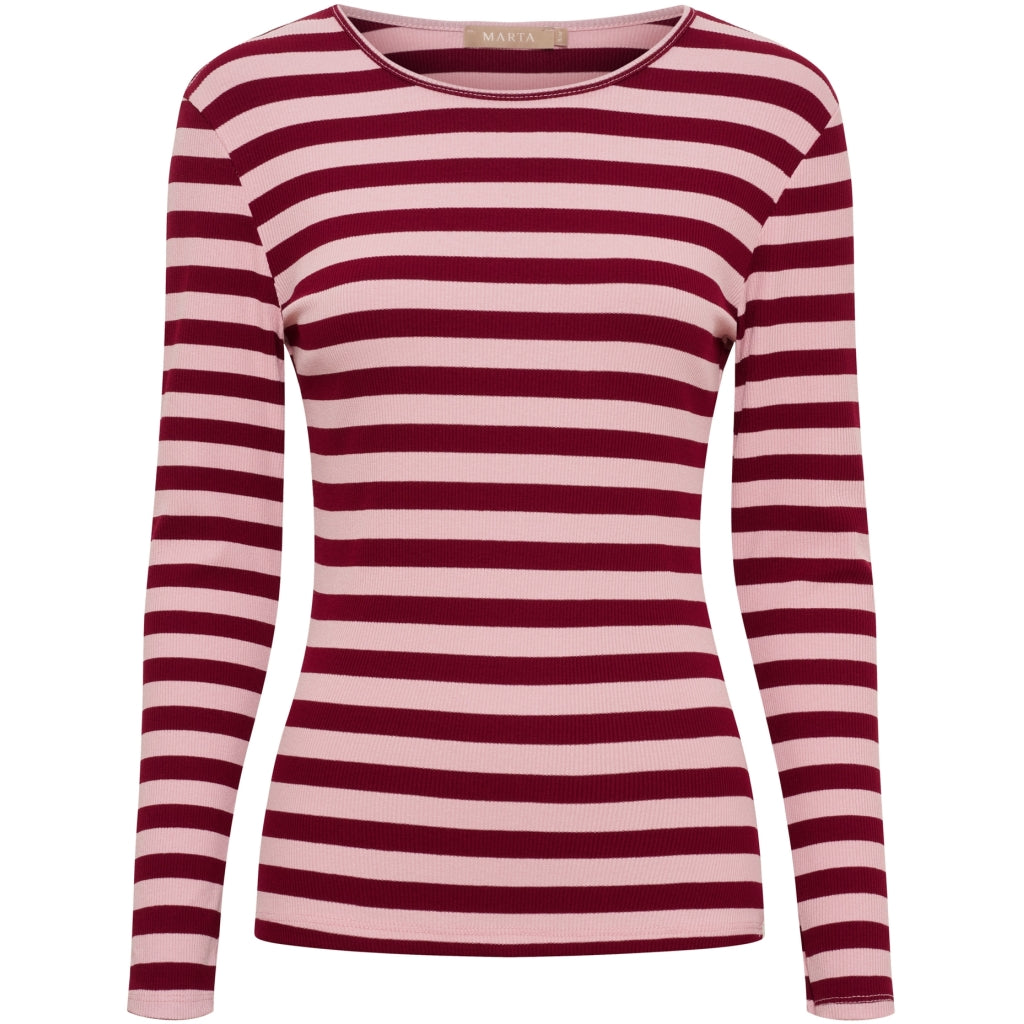 MARTA DU CHATEAU Marta du Chateau dame langærmet t-shirt MdcBegonia 7702 LS Tee Wino/Rosa Antique