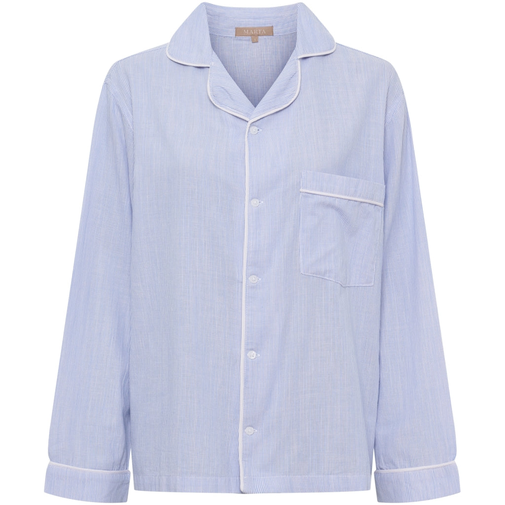 MARTA DU CHATEAU Marta du Chateau dame pyjamas skjorte MdcPil MN140125-003 Shirt Lightblue
